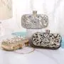 Exquisite rhinestone flower clutch bags bridal bag party crossbody handbag formal occasion evening bags for woman