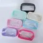 Keymay Personalized Gift Chenille Letter Patches Waterproof Clear Pvc Makeup Pouch Bag Cosmetic Travel Toiletry Bag Travel Bag