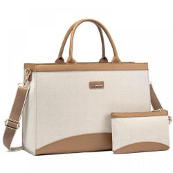 LOVEVOOK High quality 2pcs/set laptop handbag for Women Waterproof Large stylish Canvas PU Leather Work Tote fashion laptop bag
