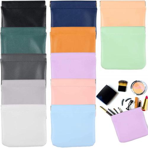 Pocket Cosmetic Bags PU Leather Makeup Bag Portable Waterproof Small Cosmetic Pouch Jewelry Protective Bags