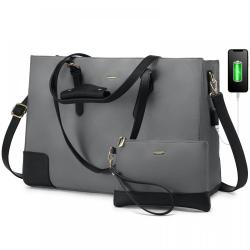 2022 custom new 2pcs office lady business tote bags 15.6 large Capacity shoulder bags custom Laptop Briefcase Women bags