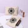 Eco-Friendly Organic Cotton Canvas Travel Cosmetic Bag Custom Screen Printing Canvas Makeup Pouch
