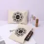 Eco-Friendly Organic Cotton Canvas Travel Cosmetic Bag Custom Screen Printing Canvas Makeup Pouch