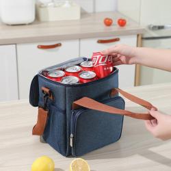 Factory Custom Logo Outdoor Camping Cooler Bag Double Layers Leakproof Collapsible Insulated Lunch Box for Adults