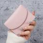 New korean style short small wallet women portable compact solid color simple girls wallets new pu leather coin purse card bag