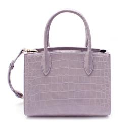 2024 Custom Logo Purple Handbags New Stylish Crocodile  PU Leather Handbags Vintage Tote Bag For Women