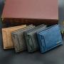 OEW201 ID Credit Card Cases Men Retro PU Leather Wallet Classic Money Clip Zipper Coins Purse Short Wallets For Men