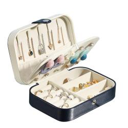ZF158 Jewelry Case Single Layer Necklace Earrings Ring Box Portable Household Storage Anti-oxidation Waterproof PU