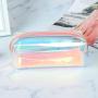Gelory Multifunction Makeup Pouch Laser Cosmetic Bag TPU Colorful Illusion Student Transparent Makeup Storage Bag