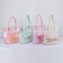 Bright Candy Multi Colors Hot Pink Stadium Approved Large Oversize Handle Transparent Shoulder Bag Summer Beach Clear Tote Bag
