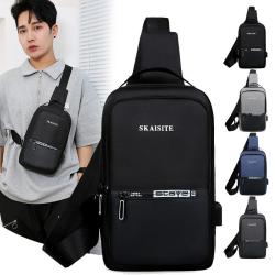 Working Athletic Smell Proof Usb Charging Port Men Sling Shoulder Crossbody Chest Bag With Phone Pocket