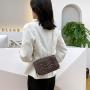 Fashion Luxury Female Diamond lattice Customs Handbag  2024 New Fashion Messenger Bag Embroidered Wire Small Square Bag