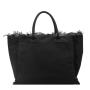Hot Selling Korean letters tassel canvas bag large capacity women's handbag simple single shoulder tote bag custom logo