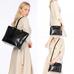 LOVEVOOK wholesale OEM ODM Custom Logo PU Leather Tote 3 pcs Bags Set Purse and Handbags Women Ladies Hand Bags