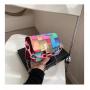 Fashion Women High Quality Contrast Small Handbags Chain  Wholesale PU Lady Shoulder Bag Female Square Handbag