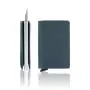 Wholesale metal card holder wallet aluminium pop up wallet rfid genuine leather metal card holder