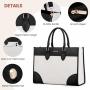 LOVEVOOK 15.6 In Canvas PU Leather Work Bag 2pc/set Waterproof Briefcase Laptop Office Work Tote Shoulder Handbag Bag for Women