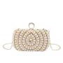 Custom Fashion Womens rhinestone hand bags clutch bridal purse with BIG pearls beads pearl evening party bag sac tendance 2024