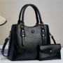 New wholesale luxury leather fashion quilted leather tote bags set women's large capacity women's shoulder bags 2024