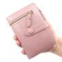 LOW PRICE Hot Selling Retro Embroidery Thread Wallet Short Buckle Wallet Pure Color Zipper Coin Purse Wallet For Girls