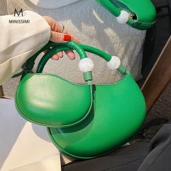 Solid color embroidery sac a main leather handbags women hand bag custom logo bag for girls