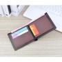 ZR755 Man Wallet Short Card Holder Card Positions Case Open Frosting Purse Retro Money Clip Billfold Dollars PU Open Wallet