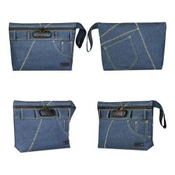 Smell proof bags Denim Bag with Combination Lock Durable Large Stash bag with Activated lined fabric