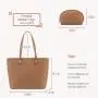 LOVEVOOK 2pc Fashion Classic Tote Bag 15.6 in Office briefcase with Clutch Purse laptop Handbag Woven Leather Handbag for Women