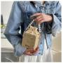 Pearl Chain Women Fashion Handbags Braid Bucket Handbags Brands China Shoulder Bags Drawstring Printing Wholesale Women Handbags