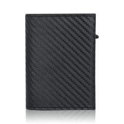Premium Slim Minimalist Credit Card Holder Automatic Pop Up Wallet  Leather Aluminium Card Holder RFID Blocking Wallet