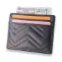 Quilted card wallet RFID quilted genuine leather card holder with logo