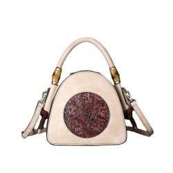 2024 Retro Style embossed pattern shoulder bag  Monochrome women bags Satchel Temperament Female Bag