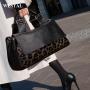Genuine Leather Large Capacity Women's Bags 2024 New Leopard Handbag Female Tote Bag Soft Leather Ladies Crossbody Shoulder Bag