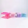 Keymay Custom Letter Patches Candy Color Pvc Transparent Travel Bag Clear Cosmetic Pouch Open Top Pouch Makeup Case with Handle