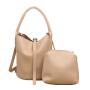 2024 Custom LOW MOQ Leather Bucket Bag Handbag For Women Ladies With Small Clutch