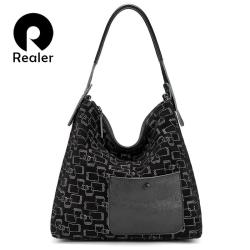 REALER Boutiques Genuine Leather Crossbody Shoulder Bag ladies Large Hobo Tote Hand bags Real ladies Leather bags
