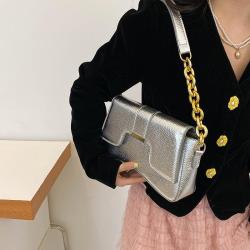 ZR422 Women's PU Solid Small Square Bag Girls Fashion Simple Shoulder Bag Female Chain Underarm Bag New Shopping Gift