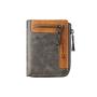 HR303 Retro Men's Wallet Short Zipper Multi Function Money Clip Fashion Money Card Bag Wallet PU Business Portable Coin Wallet