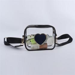 Keymay Hot Sale RTS Football Season Gold Hardware Clear PVC Cellphone Bag Crossbody Women Shoulder Bag Clear Stadium Purse