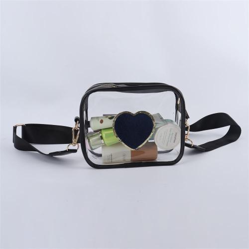 Keymay Hot Sale RTS Football Season Gold Hardware Clear PVC Cellphone Bag Crossbody Women Shoulder Bag Clear Stadium Purse