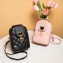 Small embroidered phone bags for women pu leather zipper Ladies messenger bag wholesale chain strap shoulder crossbody bag