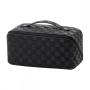 Gelory Custom Logo Portable Travel Large Capacity Wash Bag PU Leather Cosmetics Storage Bag Pouch Waterproof
