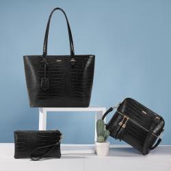 LOVEVOOK Wholesale new arrival  ladies women handbag shoulder bag Large handbag Crocodile pattern 3 pieces set women hand bags