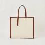 2021 New Arrival Simple Design Canvas Good  Quality Bag Lady Bag Vegan Leather Strap Tote Bag