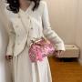HR688 New Designed Dinner Clutch Handbag Fashion Flower Handheld Crossbody Bag Velvet Colored Bamboo Knot Tassel Decoration Bag
