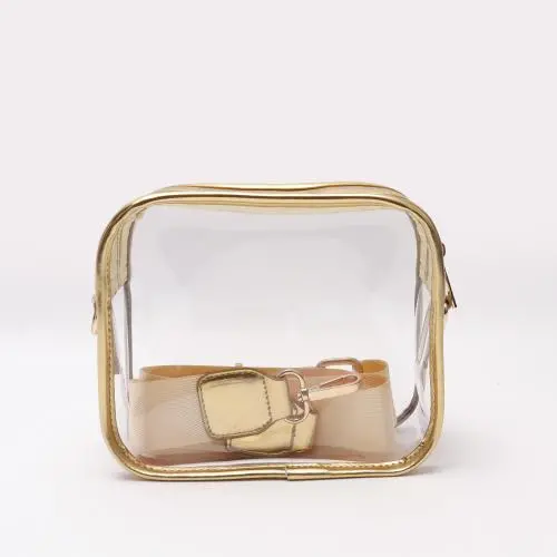 Wholesale Hot Sale Travel PVC Toiletry Bag Crossbody Clear Zipper Bag Pouches Transparent Cosmetic Bags Cases