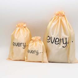 Custom Rose Gold Satin Dust Silk Bag For Handbag Hair Lingerie Packaging Gift Jewelry Drawstring Satin Pouch