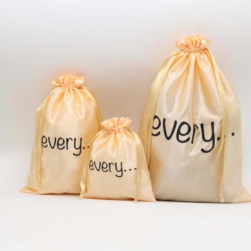 Custom Rose Gold Satin Dust Silk Bag For Handbag Hair Lingerie Packaging Gift Jewelry Drawstring Satin Pouch