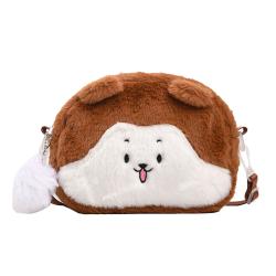 custom animal shape Cartoon cute little squirrel plush bag furry girl doll doll bag shoulder crossbody bag