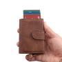 Wholesale Leather Metal Case Wallet Men RFID Blocking Aluminum Card Holder Pop Up Wallet
